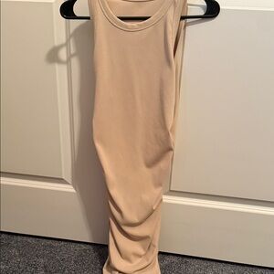 Elegant Tan Midi Dress